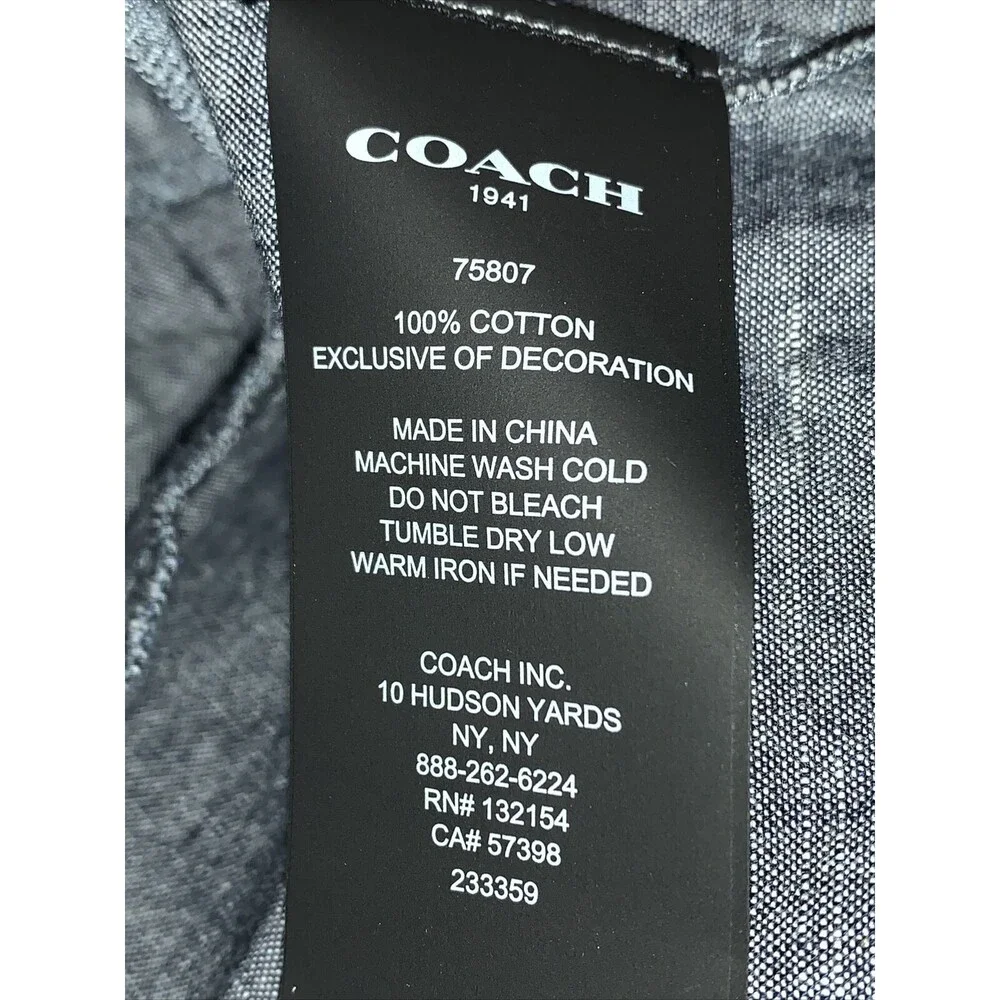 Coach Blue Chambray Short Prairie Dress Women’s Size 8 NWOT MSRP $498 - Picture 10 of 10